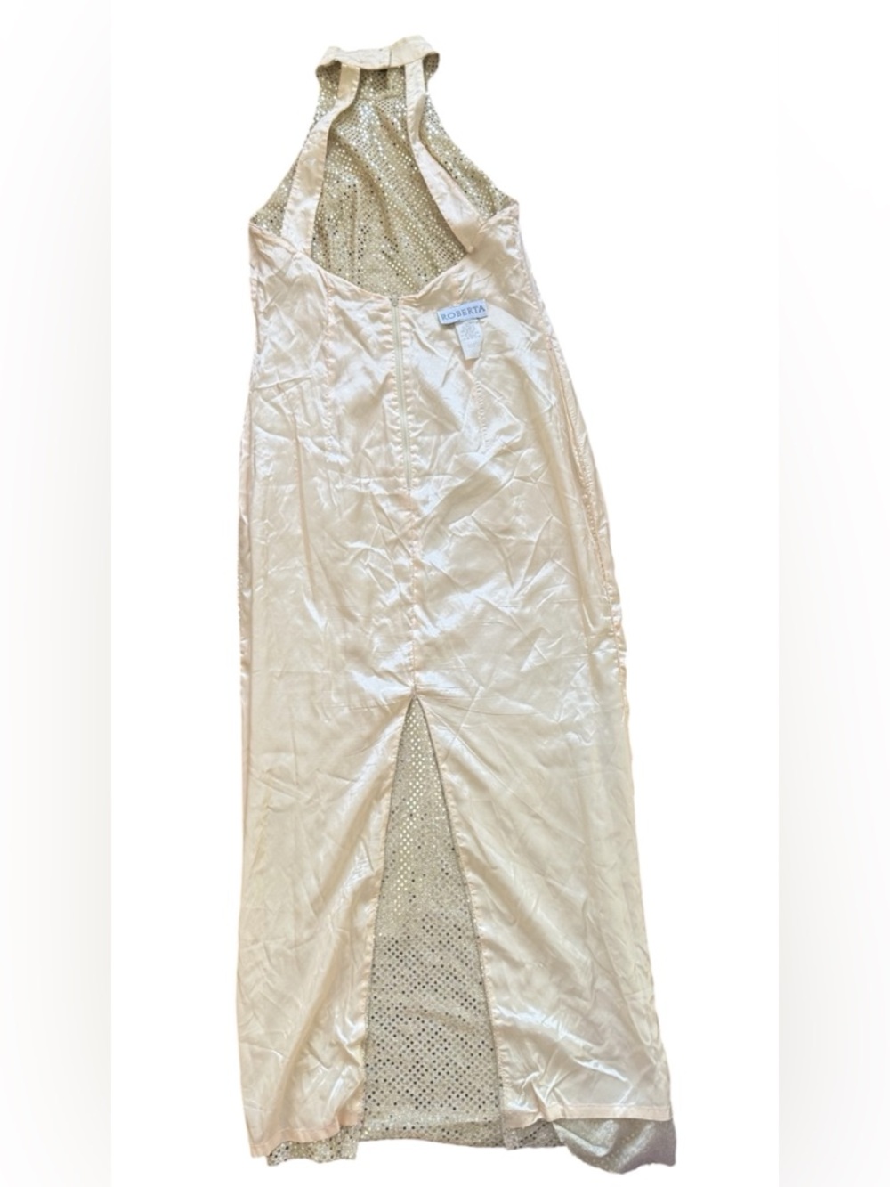 Y2K 90s Sequin Maxi Gold Formal Dress - Picture 8 of 16